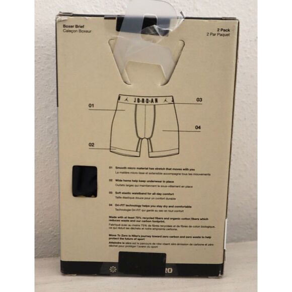 Jordan JM0671-Y2E Men's Sz XL Yellow/Blue Flight Micro Boxer Briefs, 2-Pack - Picture 3 of 7